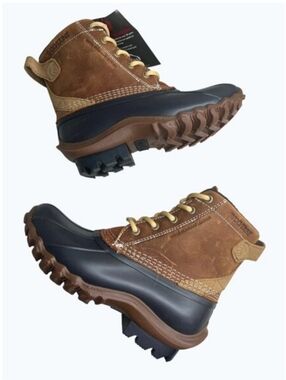🤎EUC Wolverine Torrent Lace Up Waterproof Leather & Rubber Duck Boot, Brown 7.5